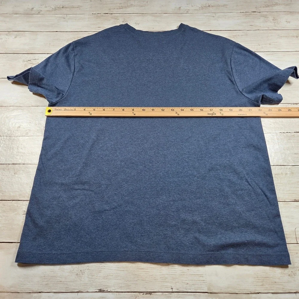 Banana Republic Luxe Touch Performance Tee Shirt Mens L Blue Heather Cotton